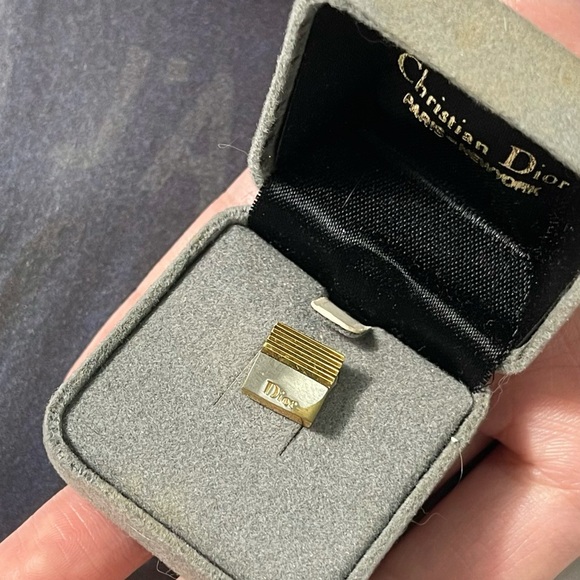 Authentic Christian Dior Neck Tie Pin Clip Clasp - Picture 9 of 14